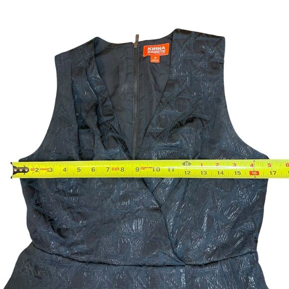 Kirna Zabete For Target Dress Black Metallic Jacquard Wrap A Line Womens Size 10 - Picture 11 of 12
